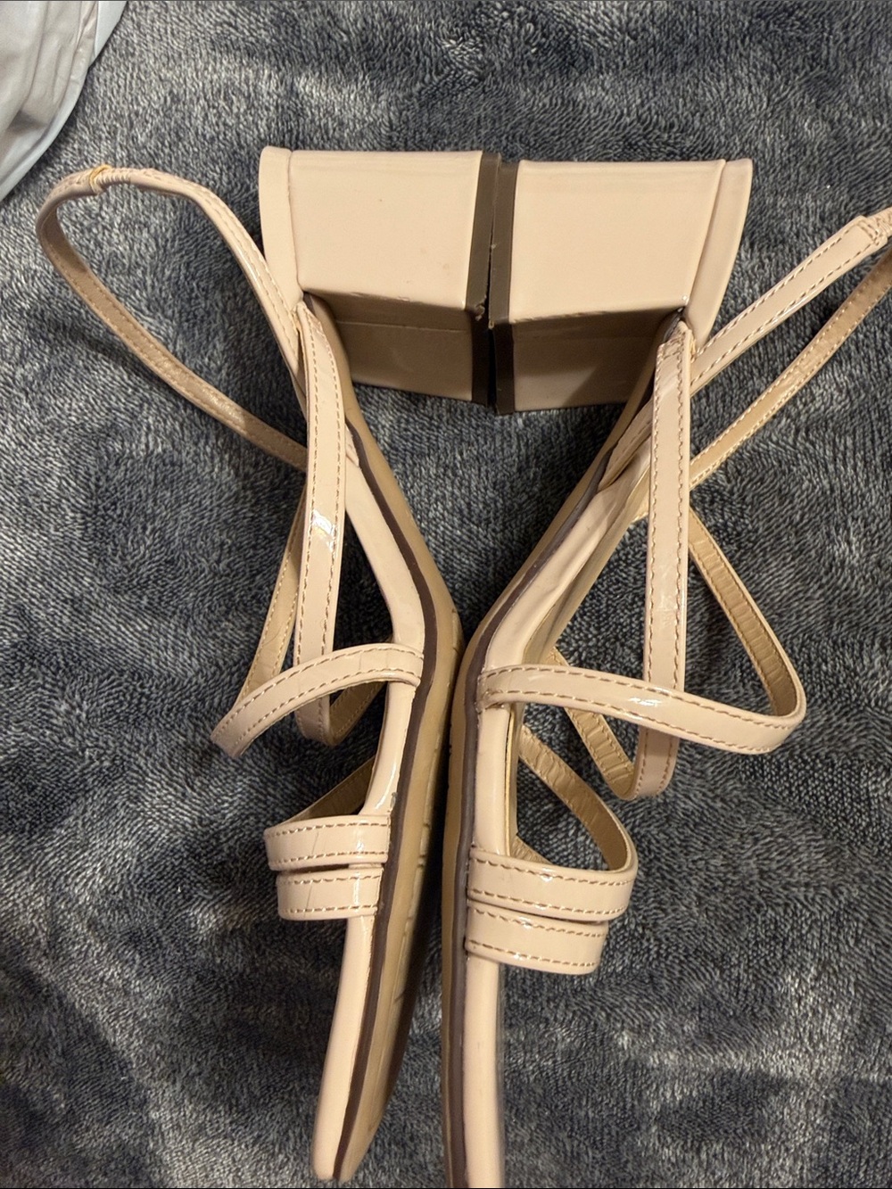 Unisa Blush Pink Strappy Square-Toe Sandals - Picture 2 of 4